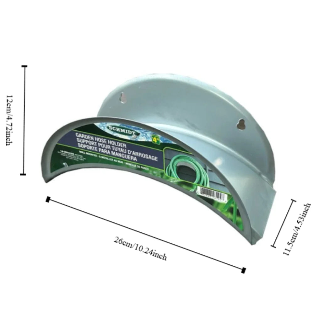 Wall-mounted hose holder by Showlu Fashion Store with durable design for organized garden storage.