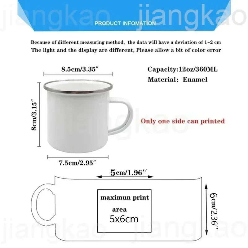 Showlu Pumpkin Spice Jesus Christ enamel mug for fall camping, featuring festive design and durable metal construction.