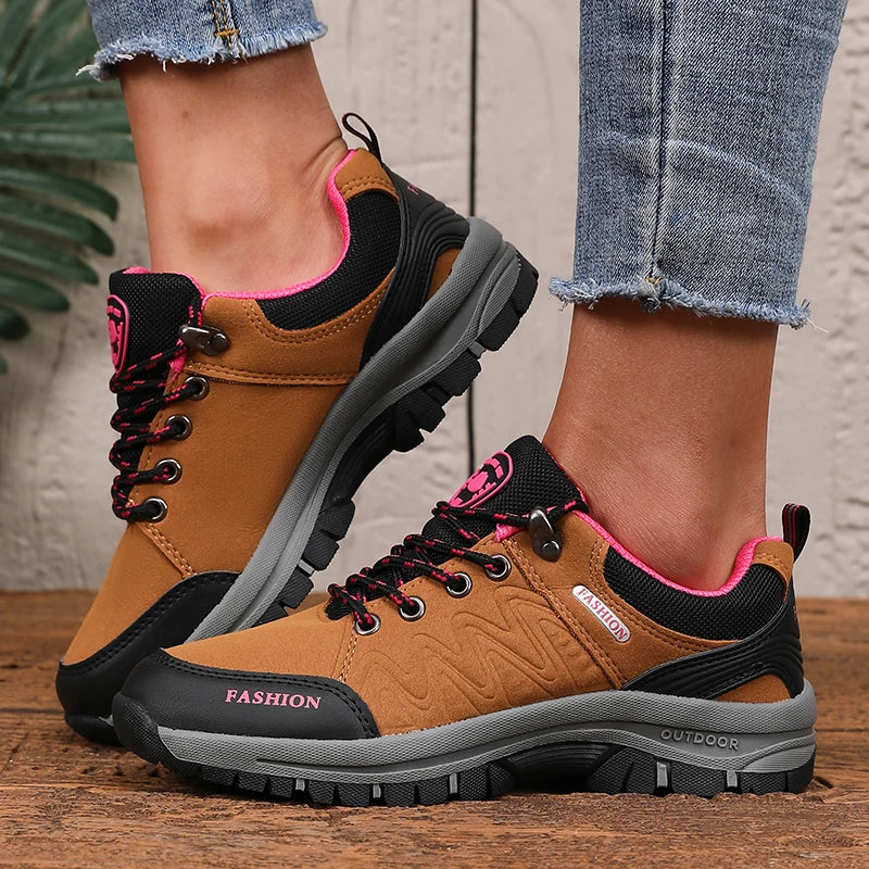 SHOWLU FASHION STORE women's hiking sneakers with breathable air mesh for outdoor camping and hiking activities.
