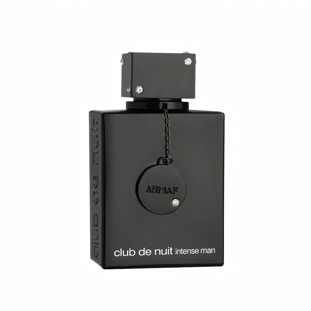 Armaf Club de Nuit Intense Men EDT bottle featuring citrus, aromatic, and woody notes, displayed on a neutral background