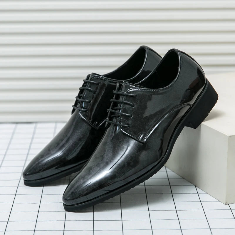 Genuine split leather Oxford shoes for men by Showlu Fashion, formal business casual footwear with classic design.