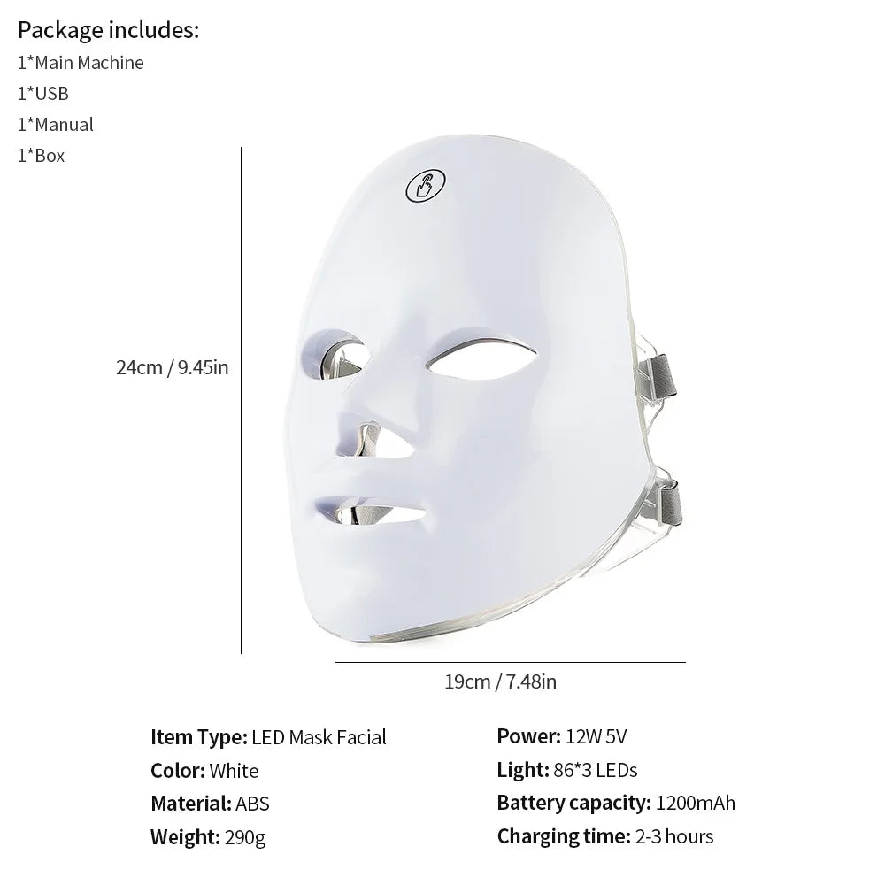 Showlu Smart General LED Face Mask Pro with adjustable straps and multiple light settings for skin rejuvenation.