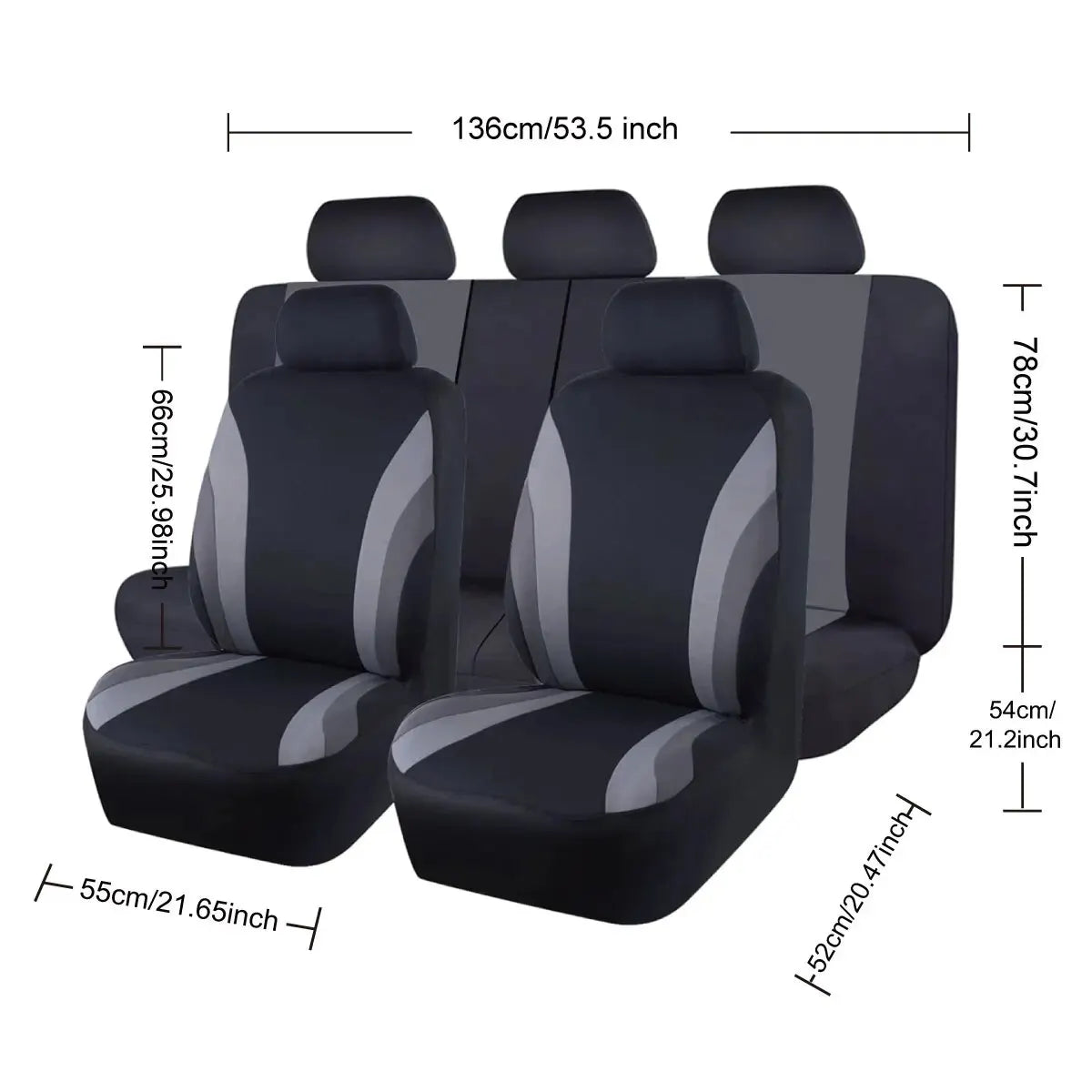 Showlu universal polyester car seat covers set with nine pieces, designed to protect and update vehicle interior.