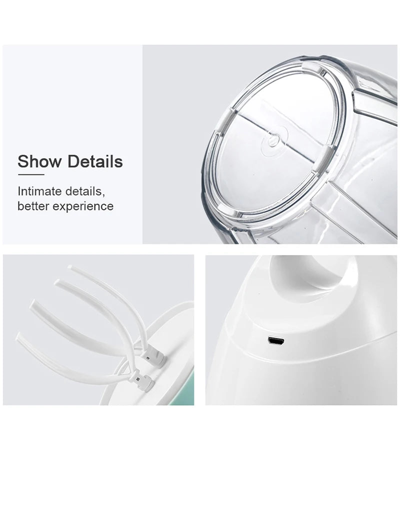 Showlu Smart General USB electric handheld egg beater with rechargeable mini whisk mixer for cream and cake batter in kitchen use.