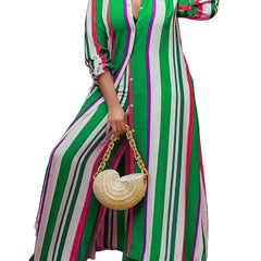 Autumn Spring African Women Long Sleeve V-neck Polyester 2 Piece Top Long Pant Matching Sets XL-5XL African Clothes Women
