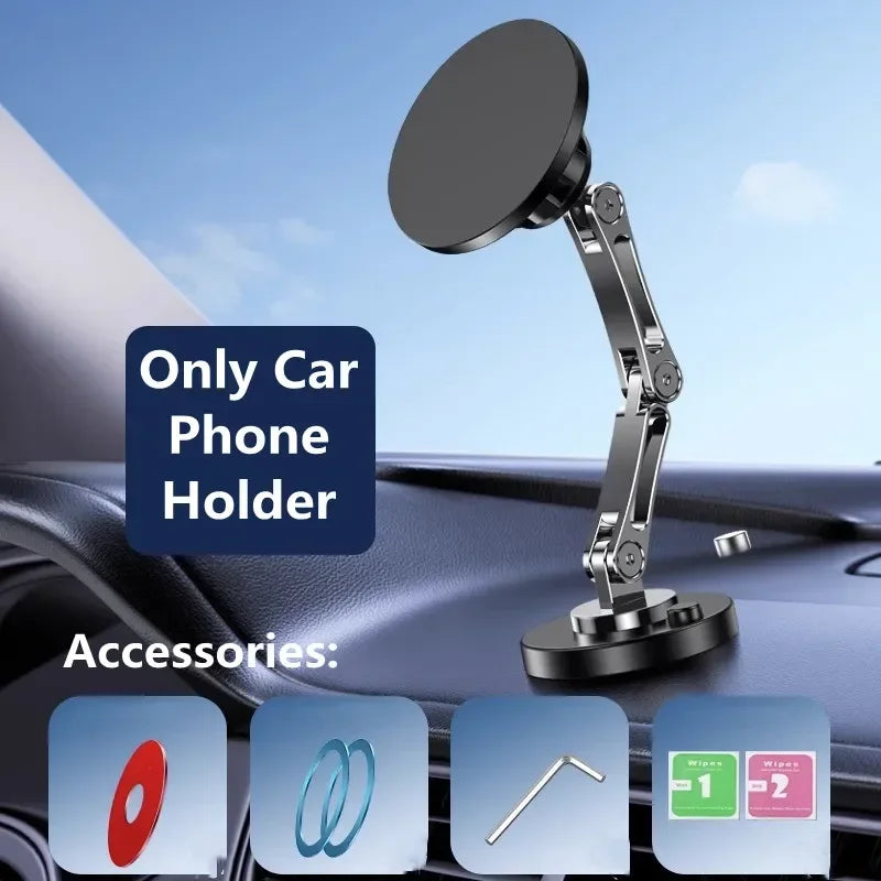 Showlu Smart General magnetic wireless car charger and phone holder with 15W fast charging, mounted on a car dashboard.