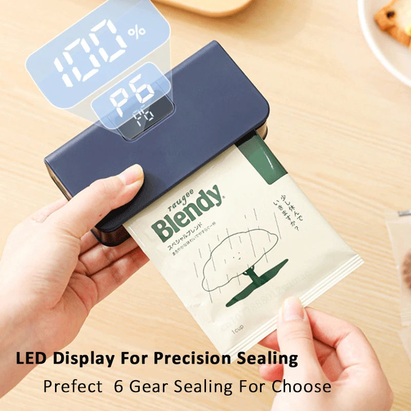 Showlu Smart General Mini Bag Sealer compact device for sealing plastic bags to keep food fresh.