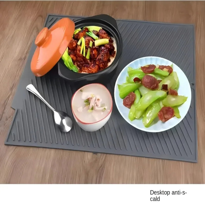 Showlu Smart General silicone sink protector mat with drainage holes, designed to protect sinks and hold kitchen utensils.