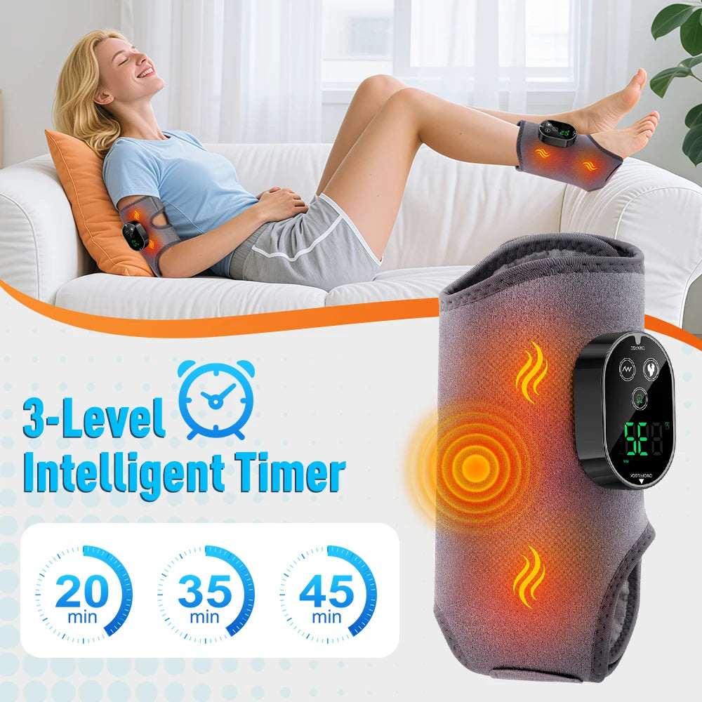 Electric foot and ankle massager by Showlu Fashion Store with adjustable strap, rechargeable design, and vibration therapy for muscle relaxation
