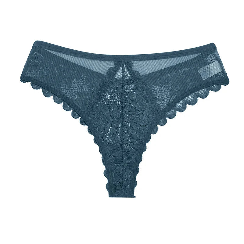 All of Me women's lace G-string thong with low-rise nylon lingerie, featuring delicate lace details and minimal coverage.