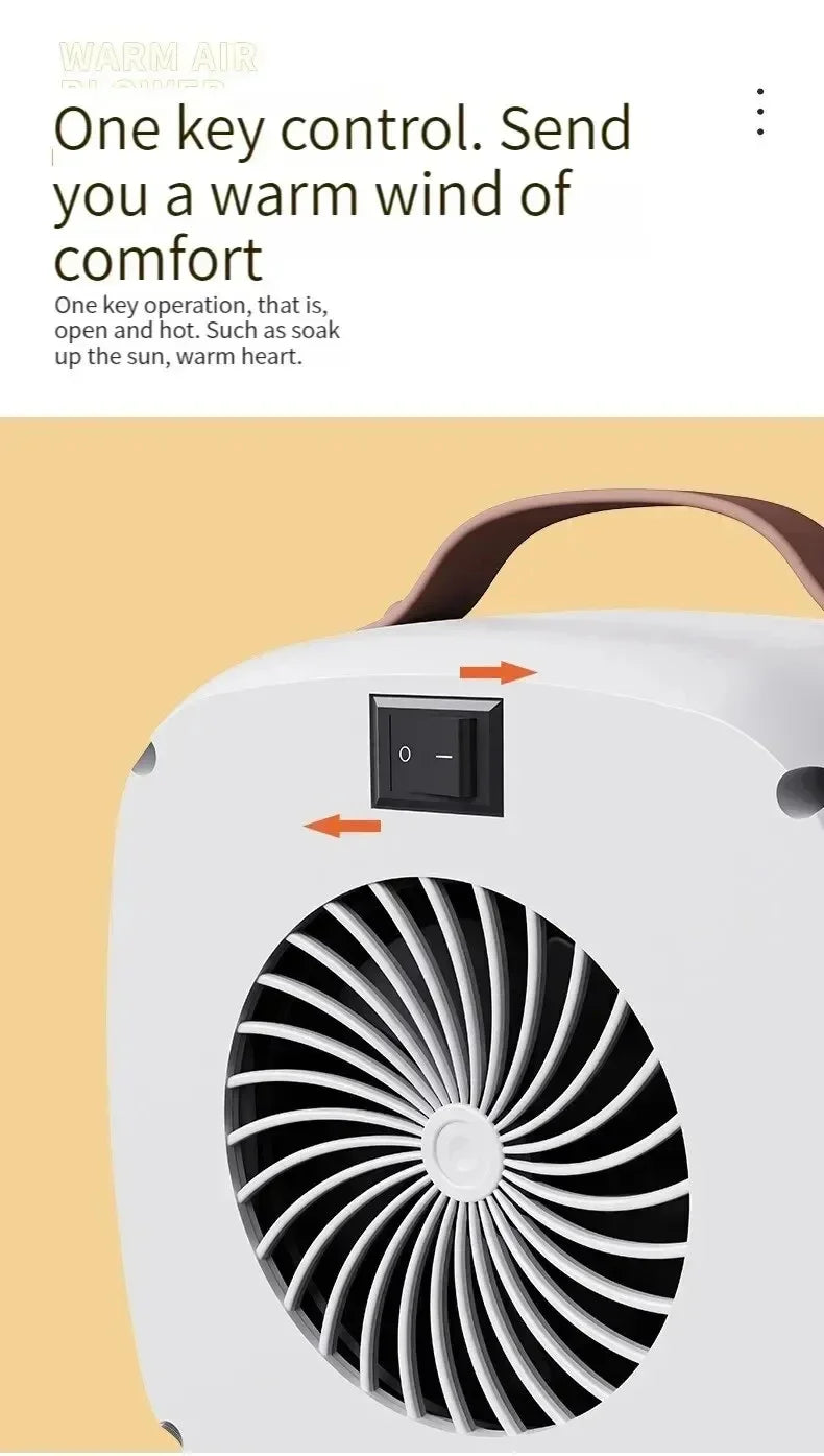 Showlu Smart General Mini 500W portable fan heater with compact design and adjustable temperature controls.