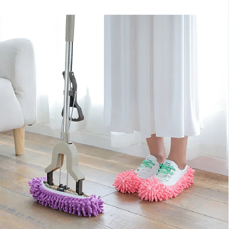 Moonbiffy waterproof mop cap shoe covers by SHOWLU FASHION STORE, designed as lazy floor cleaning slippers, shown in the image.