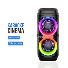 High Power Home Karaoke Partybox Wireless Bluetooth Speakers Outdooor Heavy Bass Subwoofer Portable Soundbar RGB Lights FM/TWS