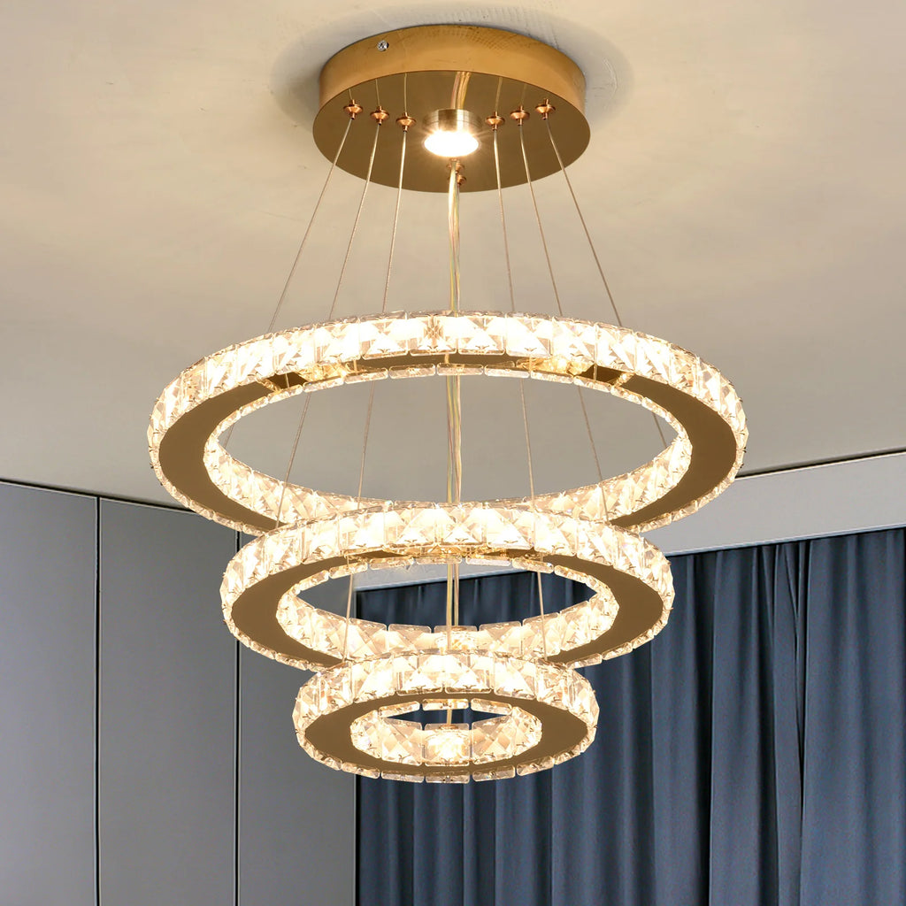 Modern LED flush mount crystal chandelier by Vetrulus French Luxury, featuring elegant glass crystals and sleek design.
