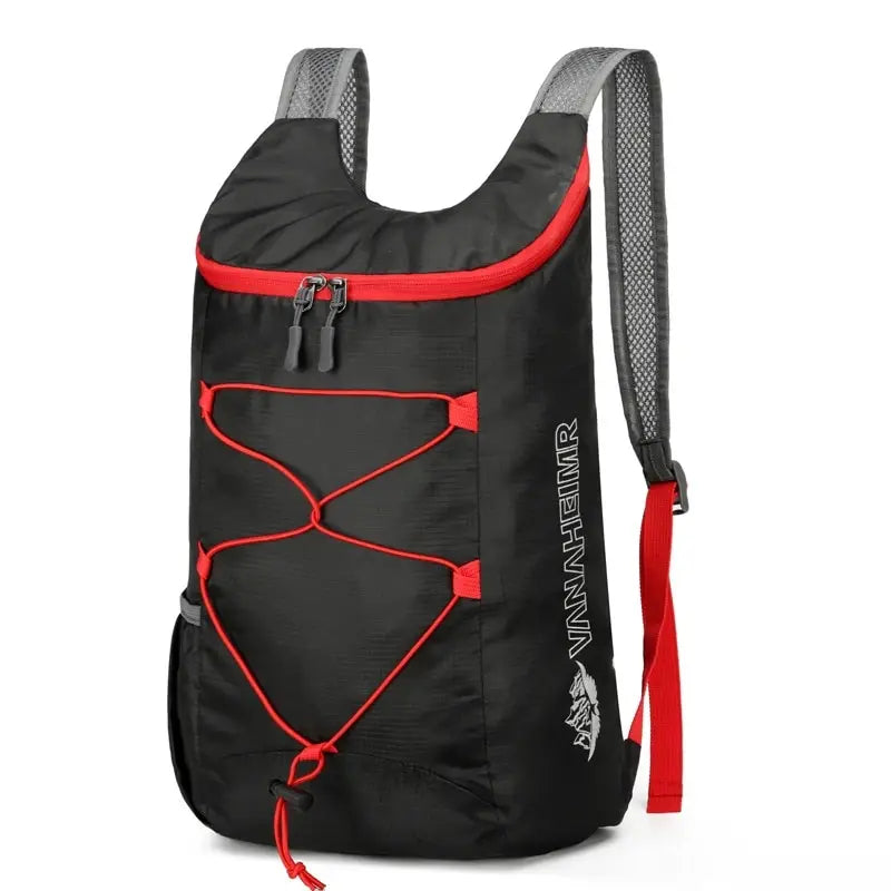 Showlu Fashion outdoor folding backpack made of waterproof nylon, lightweight, high-density fabric suitable for camping, hiking, and travel.