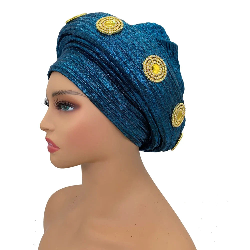 Female Wrap Head Bonnet Muslim Headscarf Hat Turbante Mujer African Autogele Headtie Fashion Women's Turban Cap