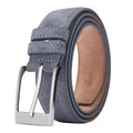 Genuine cow leather men's belt with classic plaid pattern and pin buckle, stylish accessory by Showlu Fashion Store