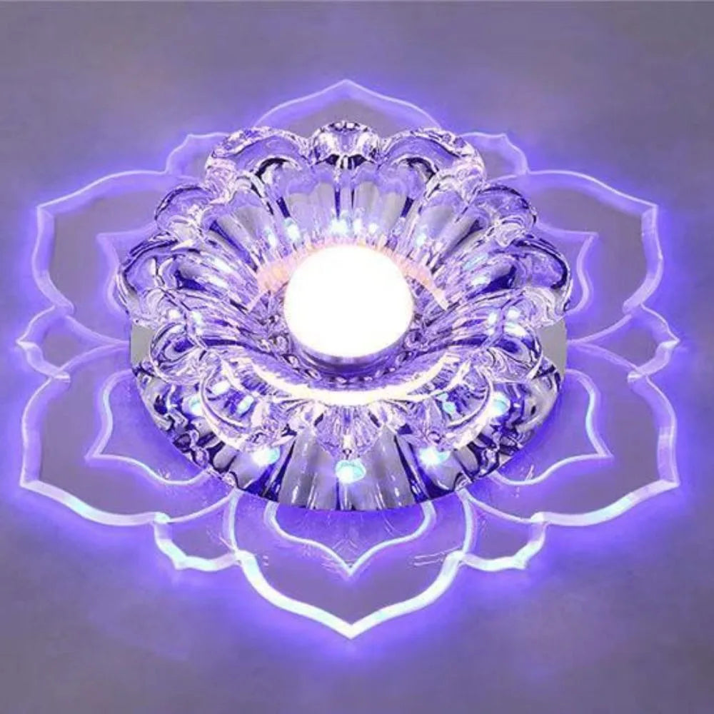 Showlu 9W LED crystal petal ceiling light featuring modern acrylic pendant design, ideal for contemporary interior lighting.