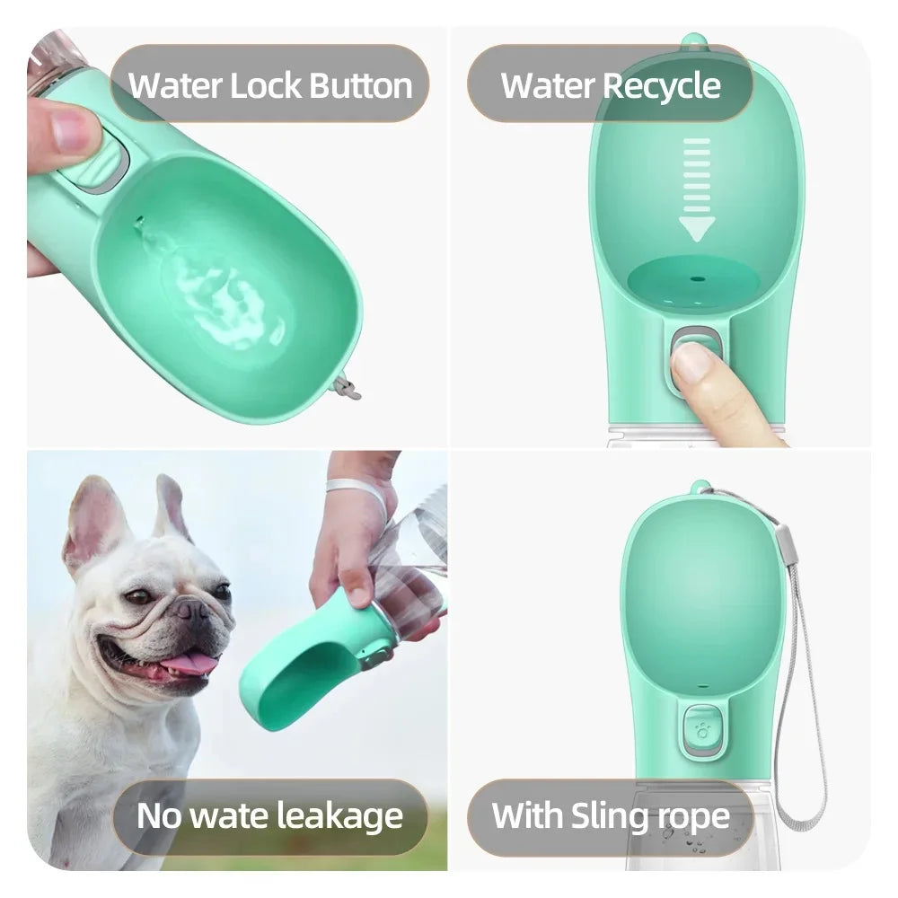 Portable Holapet dog water bottle by Showlu Fashion Store, leak-proof travel cup with secure lid for pet hydration on the go.