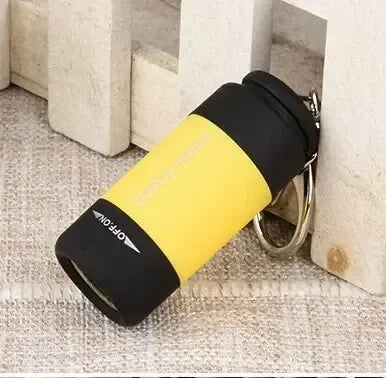 Showlu portable USB rechargeable LED pocket flashlight attached to keychain, compact and bright for on-the-go illumination