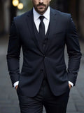 White men's 3-piece slim fit suit by Showlu Fashion, featuring a modern design and anti-wrinkle fabric for formal business wear.