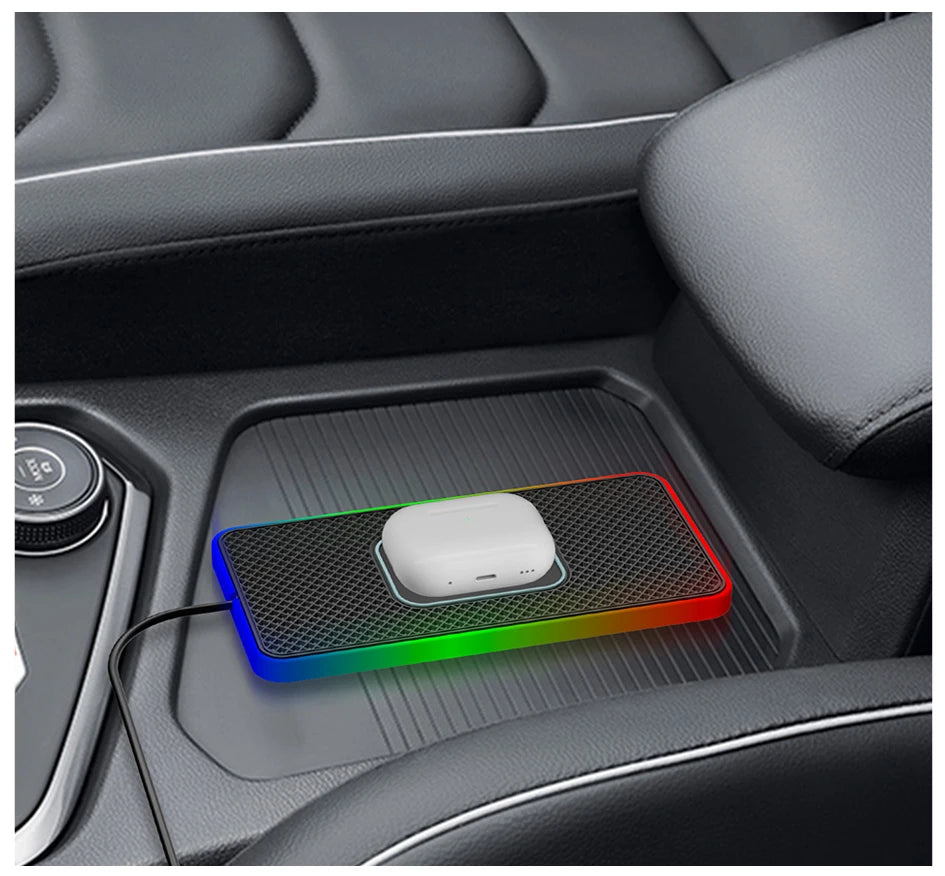 Showlu Smart General Brorikoy 15W Qi Wireless Car Charger with silicone pad for secure phone mounting and fast charging.