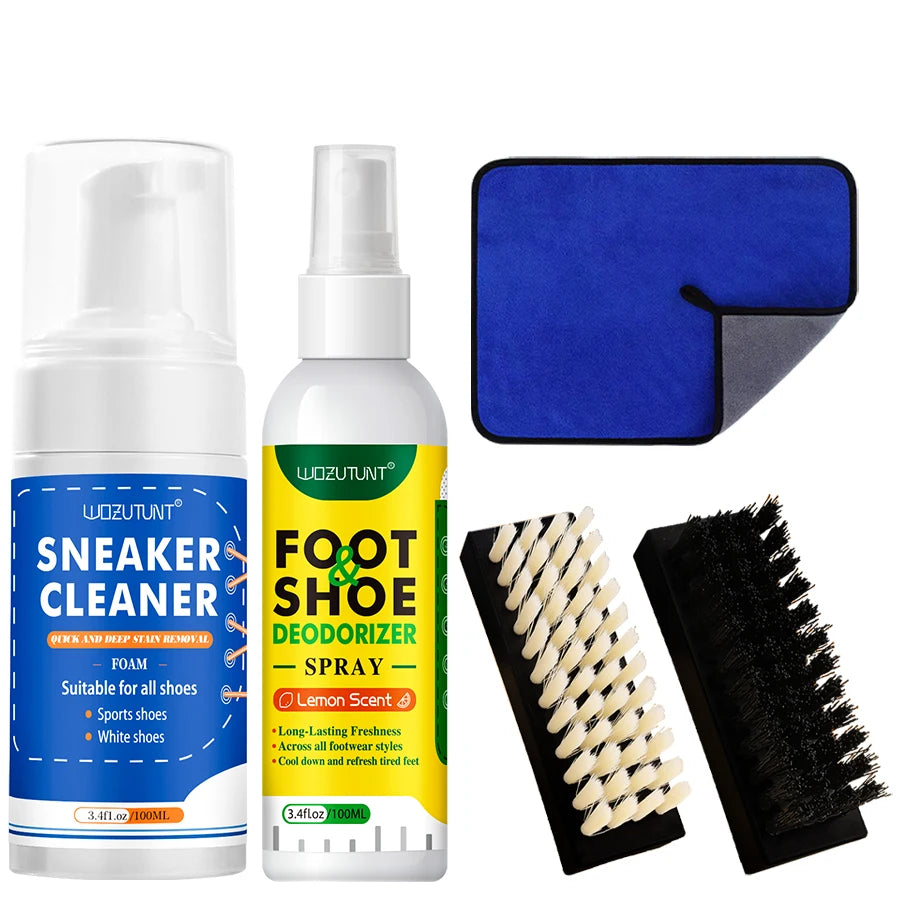 Showlu Smart General shoe cleaning foam in a bottle with a foam dispenser for easy shoe cleaning and maintenance.