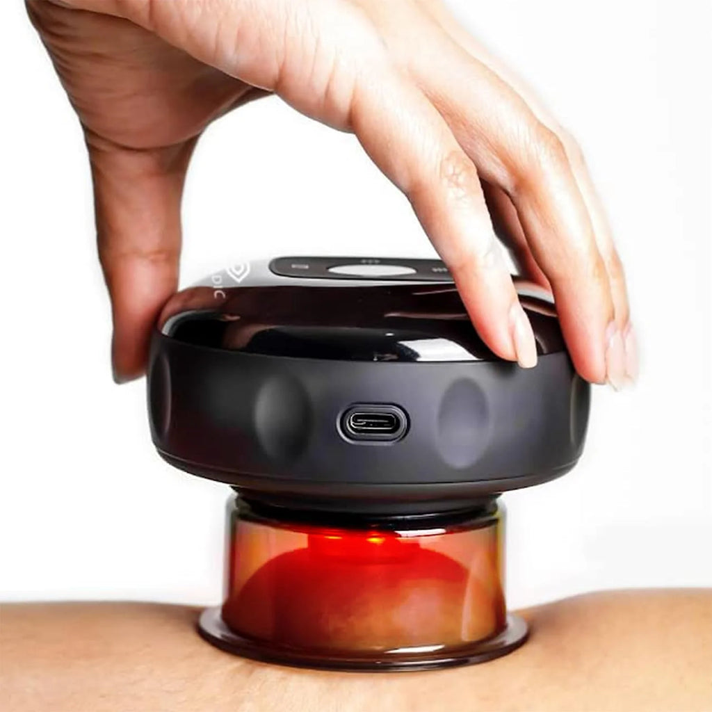Electric cupping therapy set by Showlu Fashion Store featuring vacuum scraping massage cups for muscle relief and skin care.