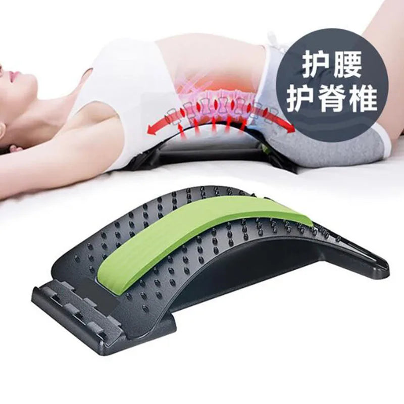 LAAOVEC Back Stretcher lumbar support spine board massager with 3 adjustable levels for back relief and spinal alignment.