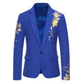 Slim fit men's blazer with paisley print and single button closure, stylish suit coat by SHOWLU FASHION STORE.