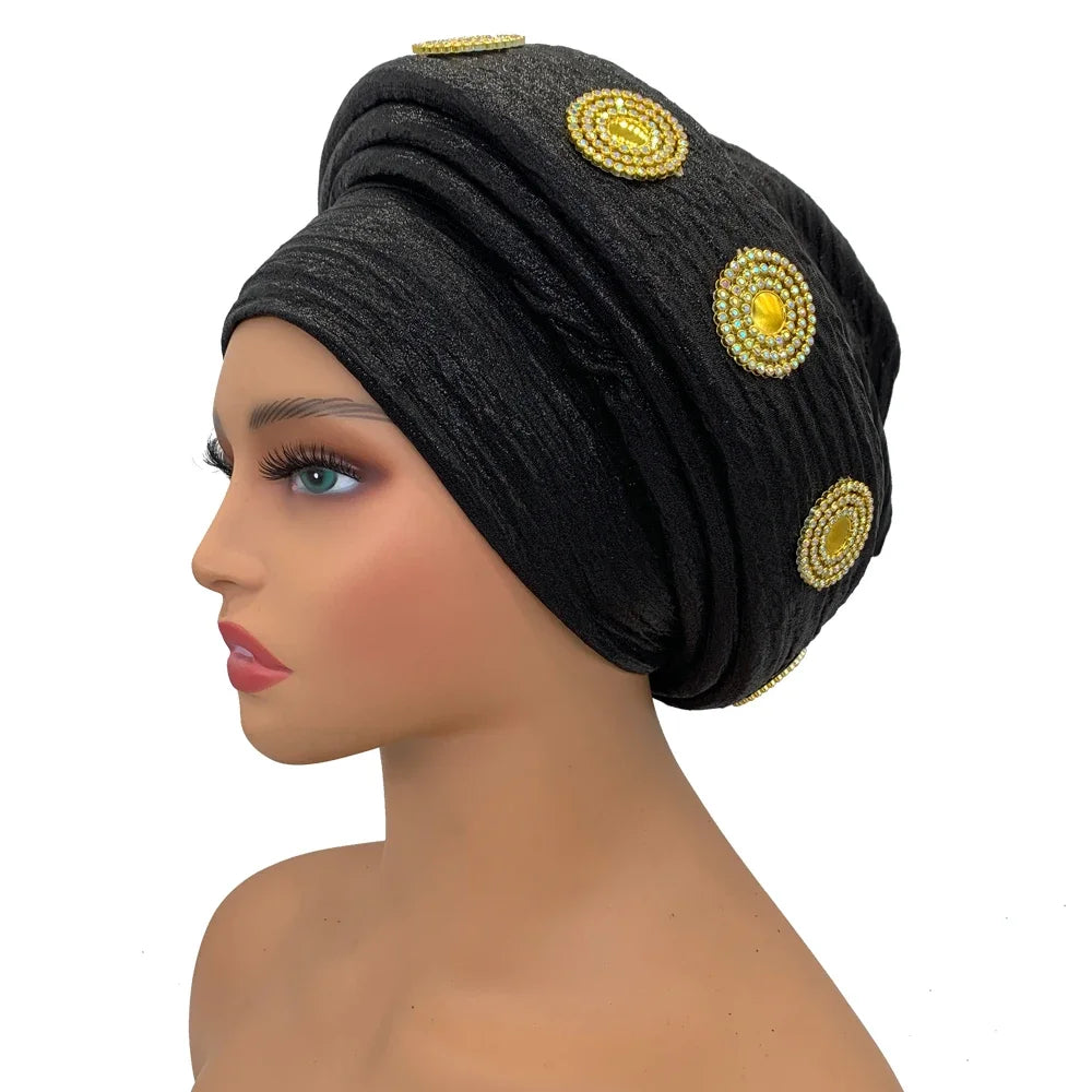 Female Wrap Head Bonnet Muslim Headscarf Hat Turbante Mujer African Autogele Headtie Fashion Women's Turban Cap