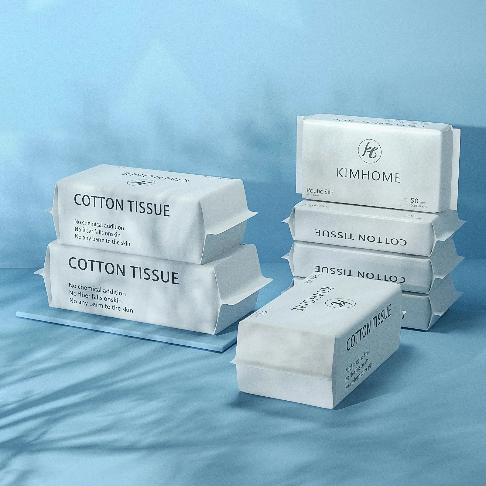 Set of 100 soft cotton disposable face towels from SHOWLU FASHION STORE, dry cotton rags for skincare and cleansing use