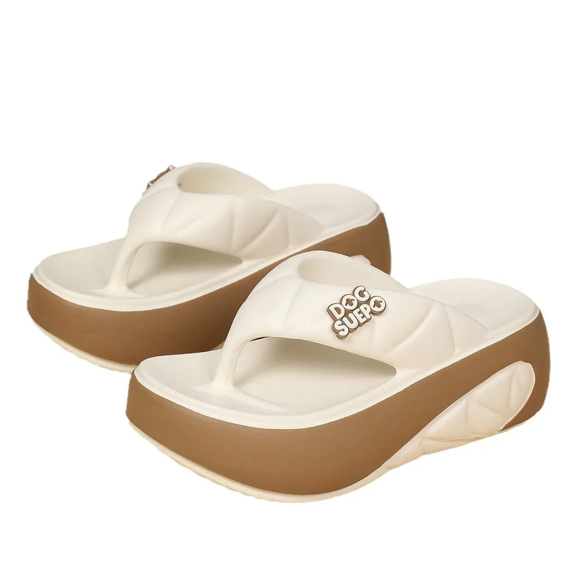 OLOMM Women's platform flip-flops with thick EVA wedge soles, summer sandals featuring a casual open-toe design and ankle straps