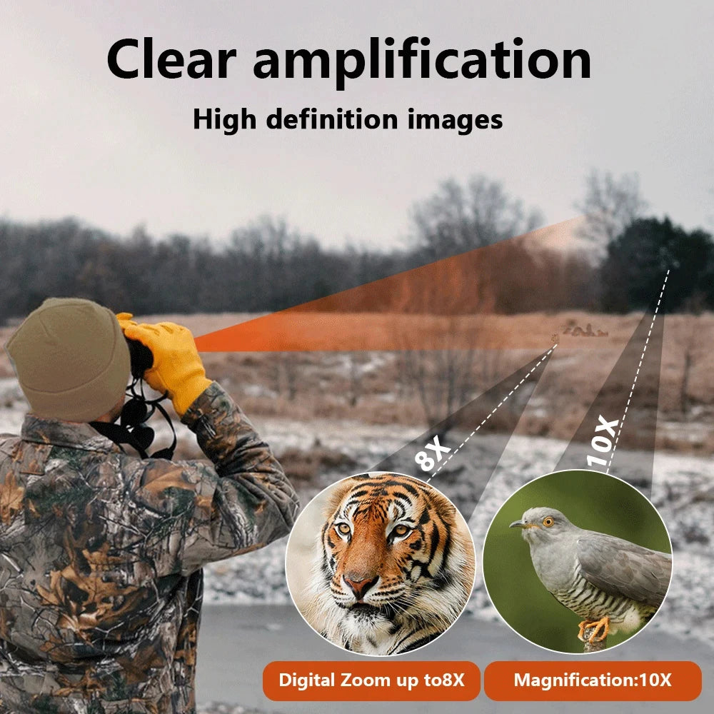 Showlu digital zoom binoculars with 2-inch LCD screen, ideal for outdoor camping, hunting, and hiking.