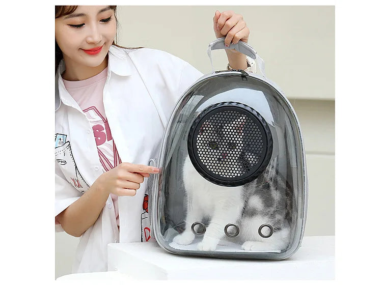 Showlu Smart General pet carrier backpack with breathable mesh panels and adjustable straps for comfortable pet transport.