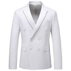 2025 Fashion New Men's Casual Boutique Business Solid Color Double Breasted Suit Jacket Blazers Coat
