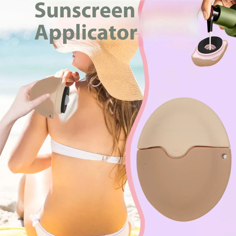 Refillable silicone suncream roller applicator in oval shape with stitching detail, ideal for lotion and cosmetic travel use.