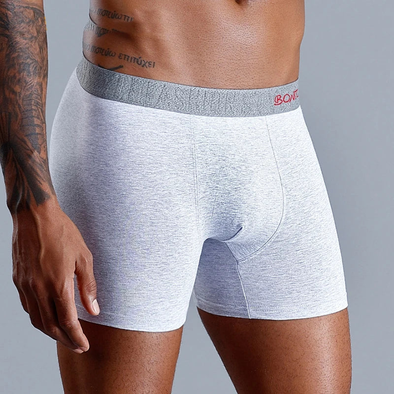 Men's cotton print boxer shorts by Showlu Fashion Store featuring soft knit fabric and colorful pattern.