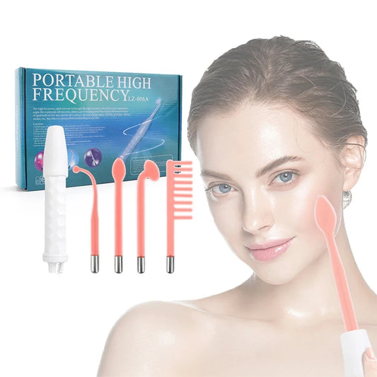 Facial Galvanic High Frequency Facial Therapy Wand For Hair Growth 4 In 1 Acne Removal Skin Care Glass Tube Facial Beauty Tools