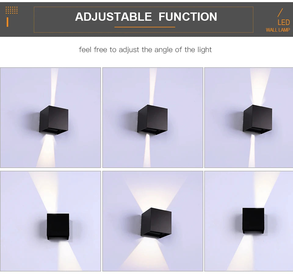 Showlu Smart waterproof LED wall light in 6W and 12W options, showing a sleek, modern design with a durable, weatherproof exterior.