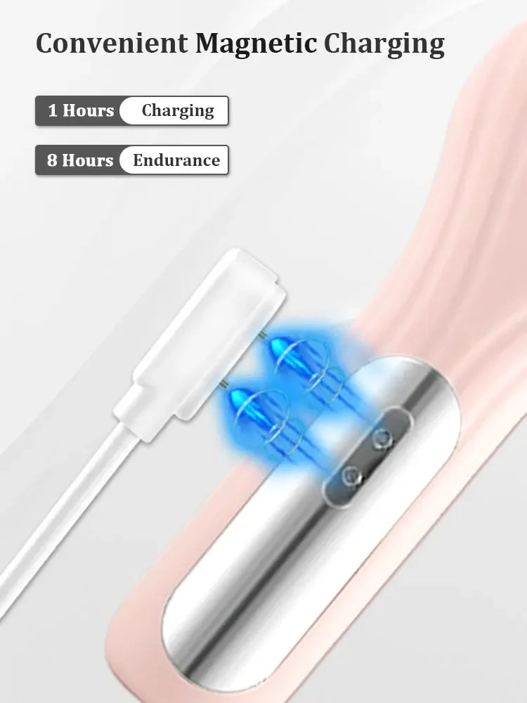Rechargeable silicone facial cleansing brush by Showlu Smart General, showing the soft silicone brush head and ergonomic handle.