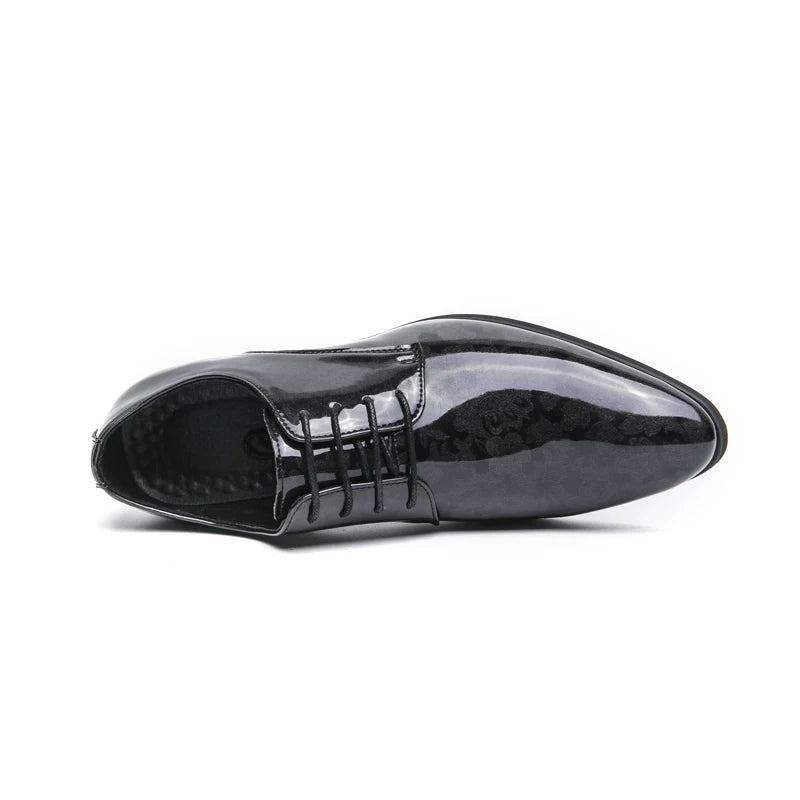 Men's genuine split leather Oxford shoes by Showlu Fashion Store, formal business casual footwear with classic design.