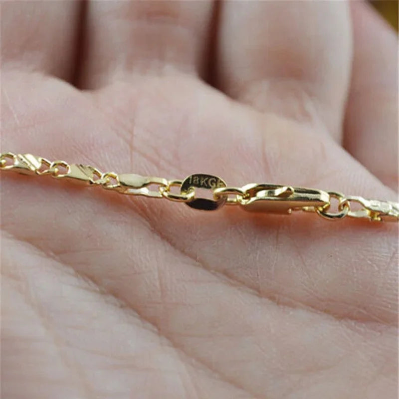 Exquisite 18K gold filled necklace for women and men, adjustable 16-30 inch jewelry chain by Showlu Fashion Store.