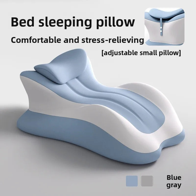Showlu Memory Foam Bed Wedge Pillow for acid reflux and back pain relief, featuring a soft, supportive design in a neutral color.