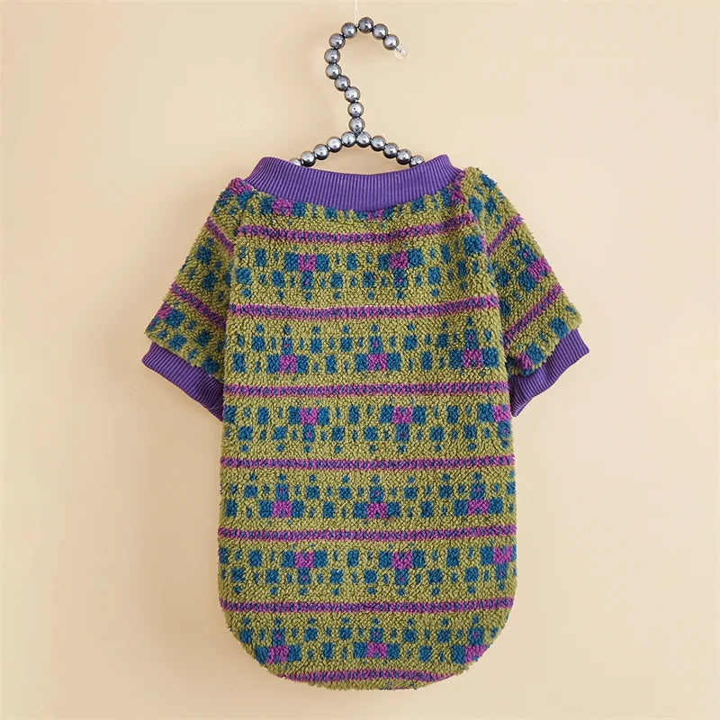 XLeiPet National Style dog hoodie from Showlu Fashion Store, warm retro winter pet sweater with cozy fabric and stylish design.