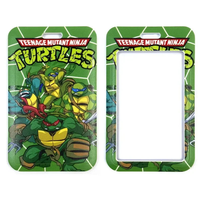 Teenage Mutant Ninja Turtles TMNT card holder lanyard case by Bandai, featuring colorful turtle character artwork.