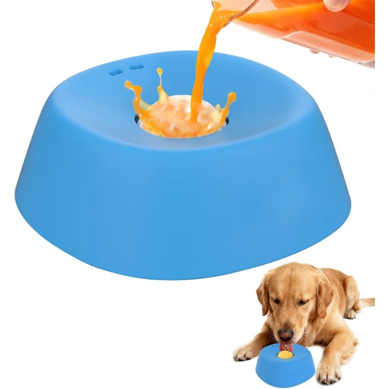 Showlu Fashion Store anti-choking slow feeder dog bowl with non-slip base, designed for liquid treats, yogurt, and bone broth.