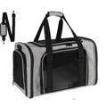 Showlu Soft-Sided Cat Carrier made of nylon, TSA airline approved pet bag with breathable mesh panels and sturdy handles.