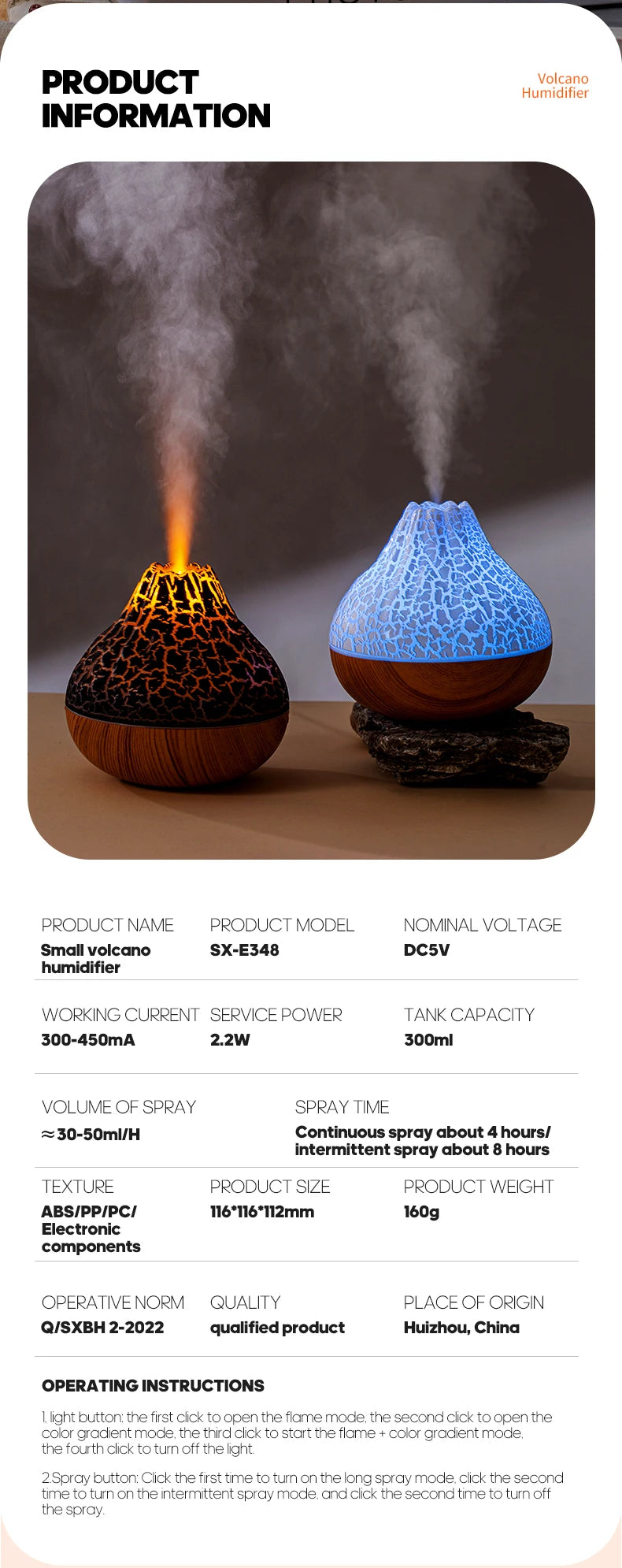 Showlu Smart General Kinscoter 300ml ultrasonic humidifier emitting mist in a modern room setting.