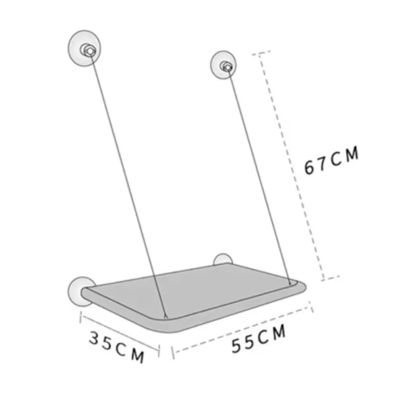 Showlu Smart General cat window hammock attached to a window, providing a cozy resting spot for cats with secure suction cups.